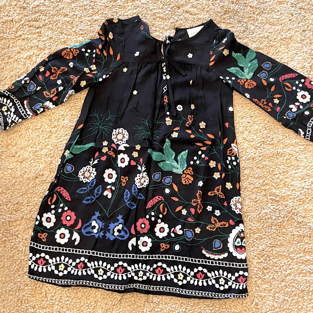 Girls dress size 8 by Hayden Girls - black floral like new!